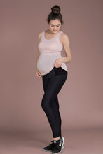 Load image into Gallery viewer, Maternity leggings with belly support are shown.