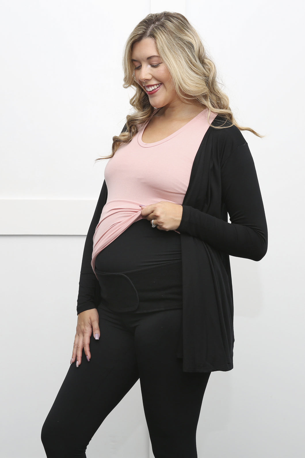 Maternity Leggings Over the Belly Pockets Non See Through Pregnancy Leggings  with Pocket 