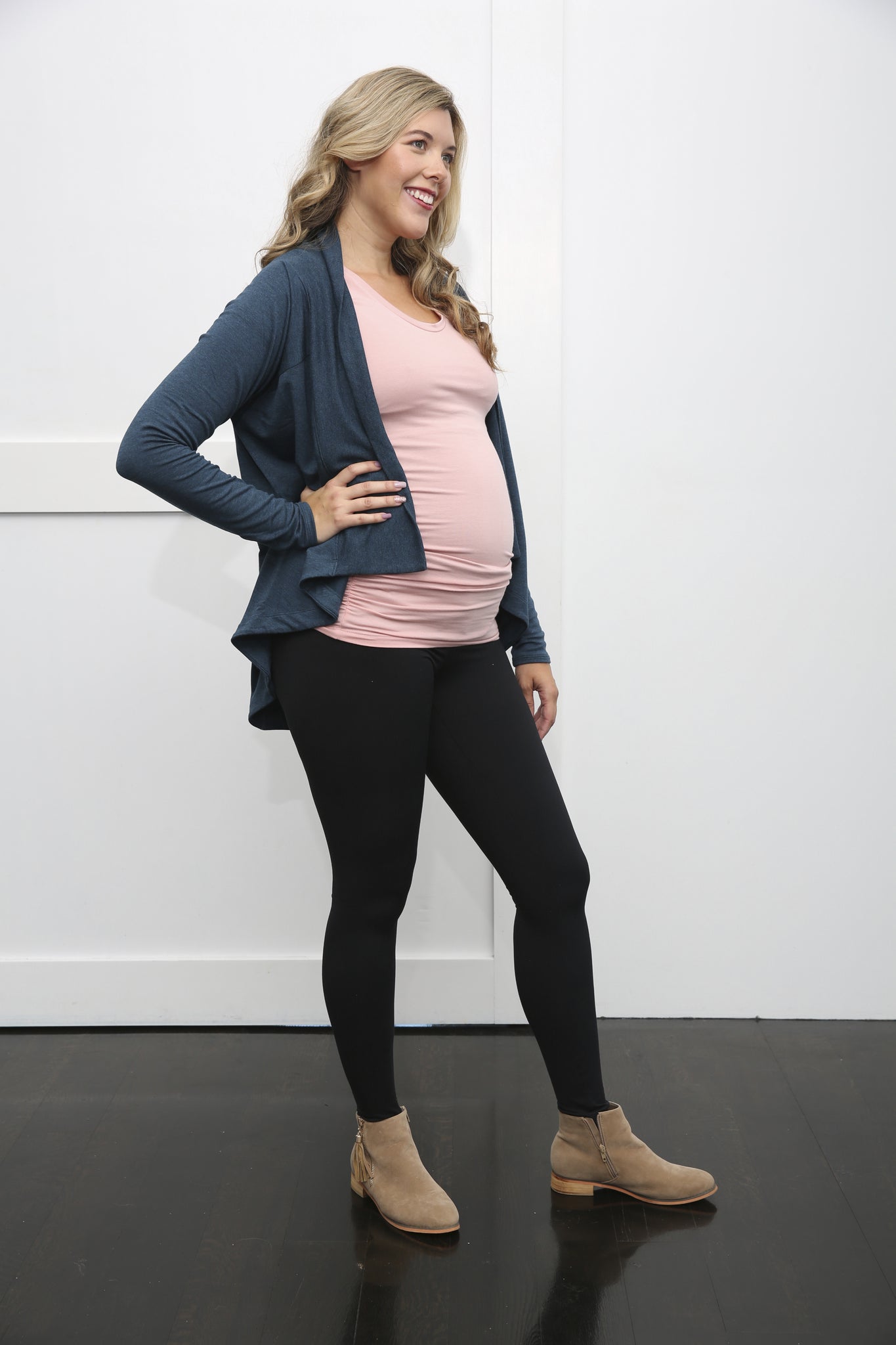 Blanqi Everyday Maternity Belly Support Leggings in Forrest Night