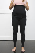 Load image into Gallery viewer, A picture of the maternity legging with belly support from the front view. The goodbody goodmommy legging.